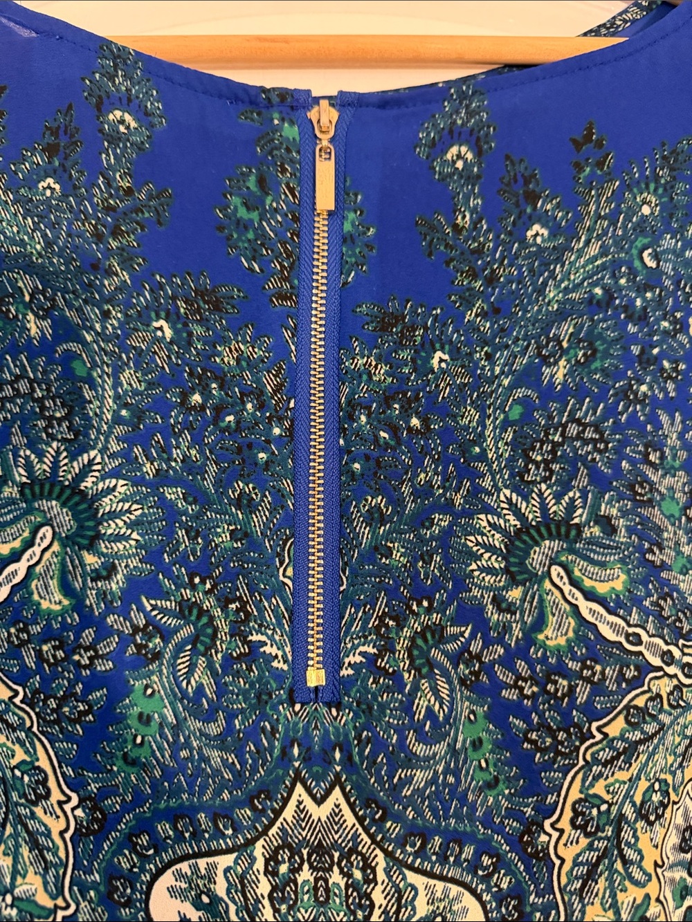 Rose & Olive Blue Paisley Print Tunic Top size L - Picture 7 of 10